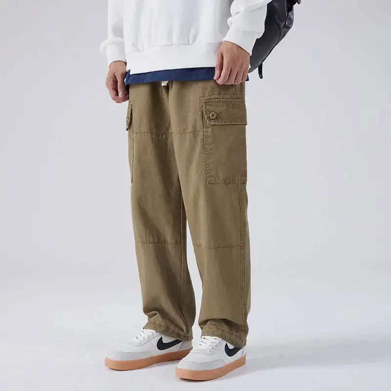 Cargo trousers with ties