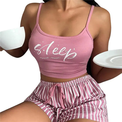 Women's Pajama Set with Print: Charming