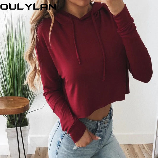 Women's Cropped Oulylan Hoodies with Hood