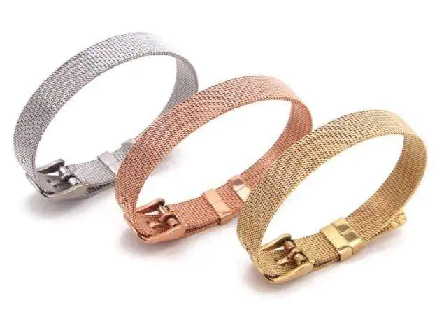Stainless Steel Slider Bracelet - Rose Gold