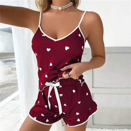 Women's Pajama Set with Print: Charming