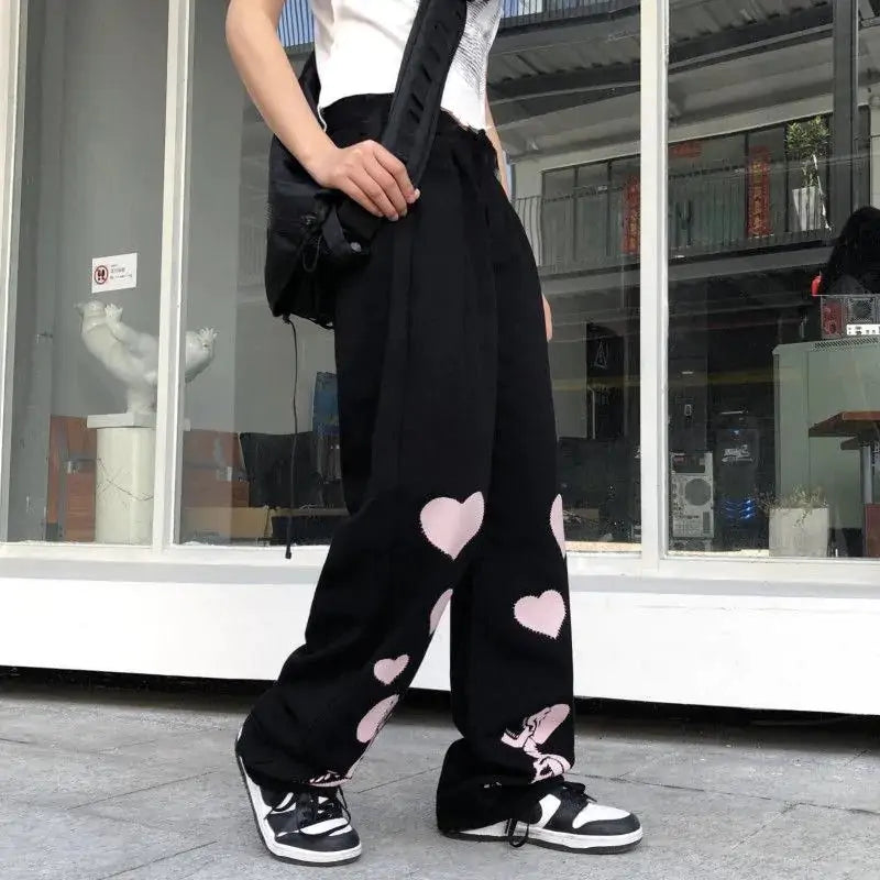 Express Your Unique Style with Skull Bone Print Wide Leg Pants