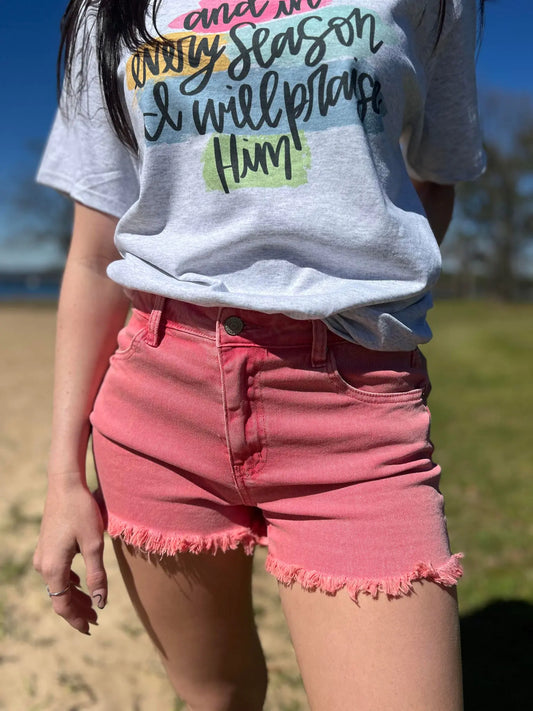 La Miel Acid Washed Frayed Cutoff Hem Shorts