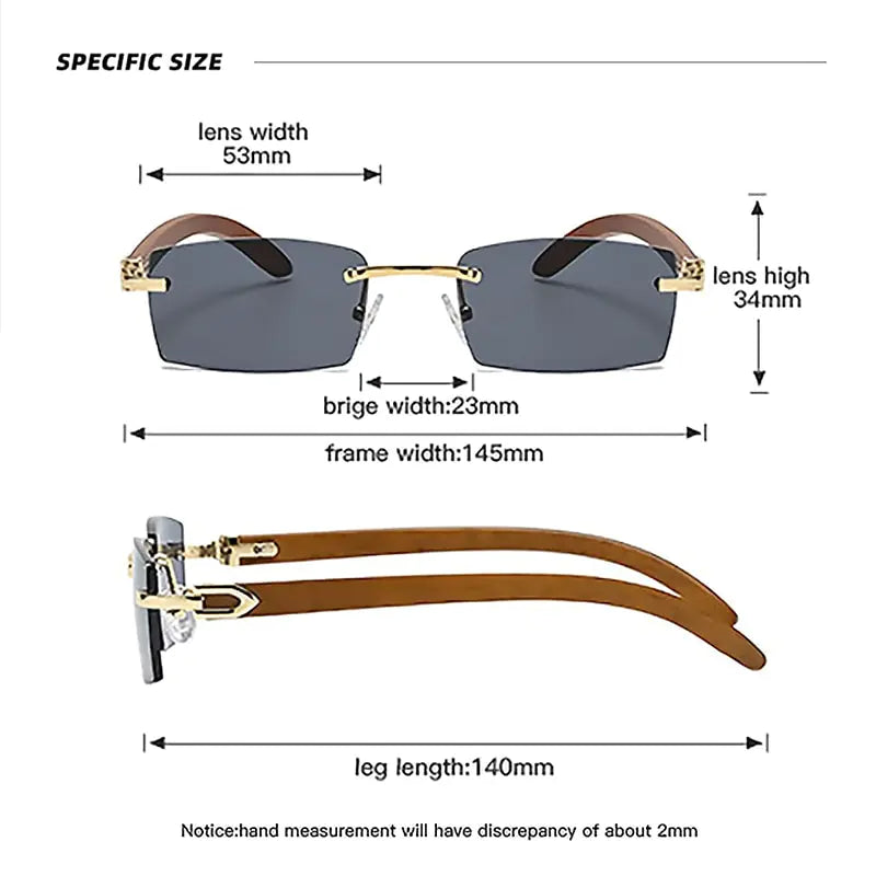 Rectangular Fashion Sunglasses without Frames
