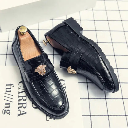 Italian-style leather loafers for men by Roveleto