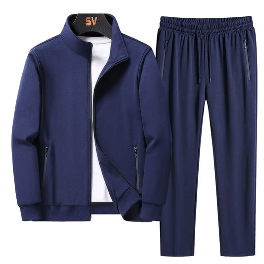 A set of sportswear from a coat and trousers with a zipper