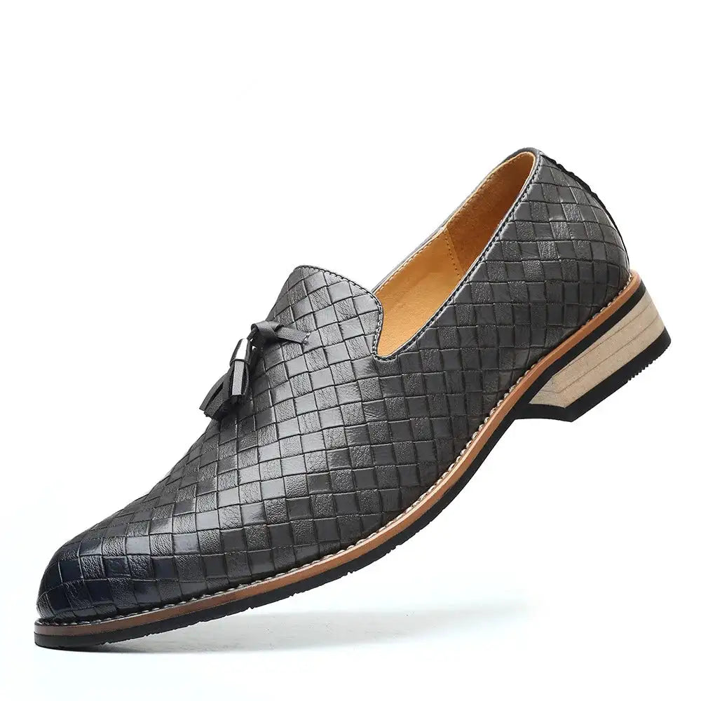 Men's Vegan Leather Loafers with Vintage Pattern for Men