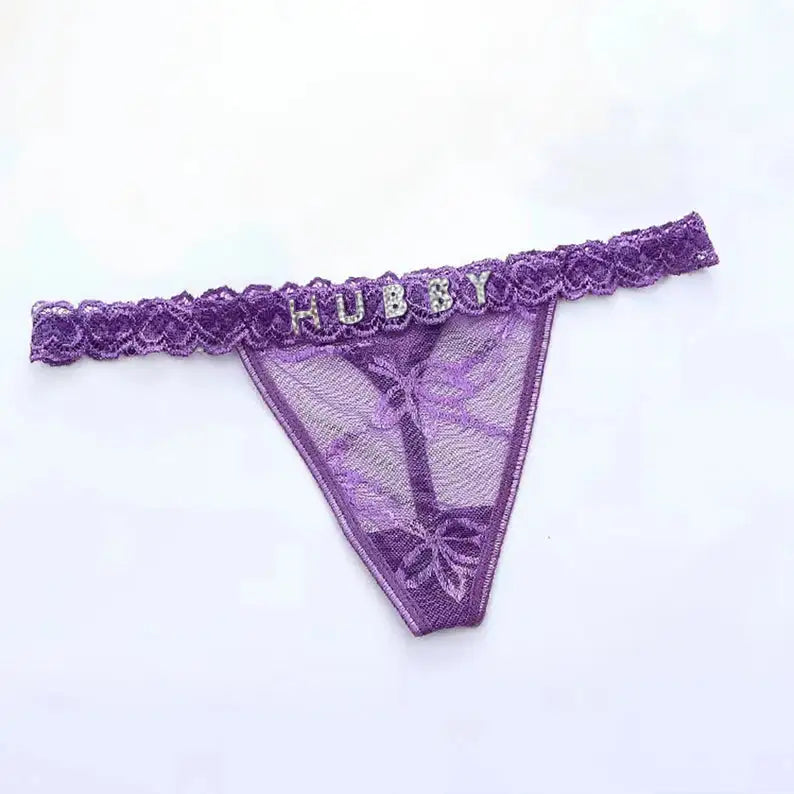 Lace thongs with an individual name, Personalized Thongs for Underwear, Valentine's Day Gift