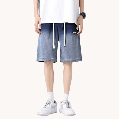 Complement your casual look with denim shorts with a gradient