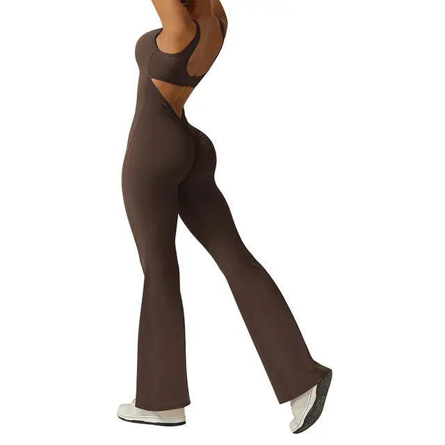 Sexy flared jumpsuit with push-up effect