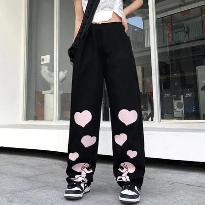 Express Your Unique Style with Skull Bone Print Wide Leg Pants