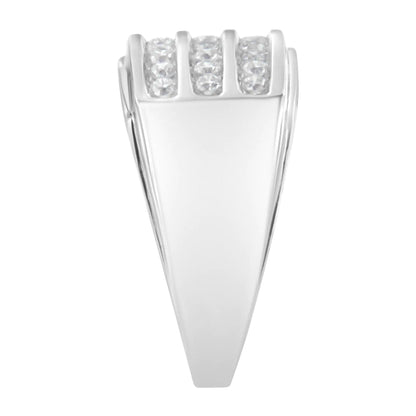 Men's 14 Carat white gold Bracelet with diamonds (1 carat, color H-I, transparency SI2-I1)