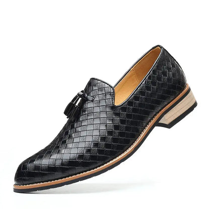 Men's Vegan Leather Loafers with Vintage Pattern for Men