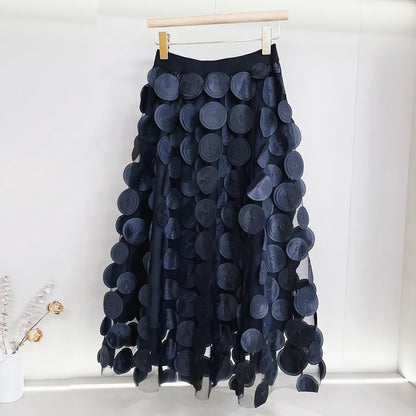 Elegant Polka Dot Tulle Mesh Skirt