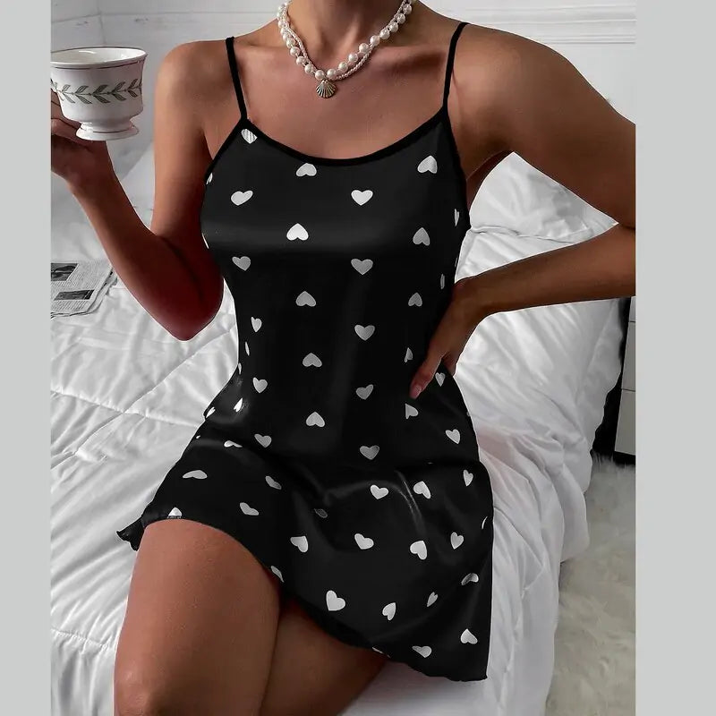 Sexy silk Nightgown with straps