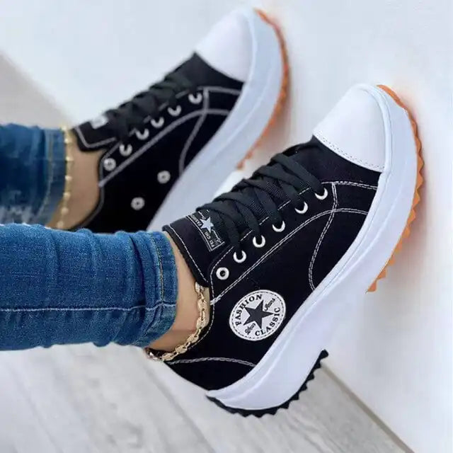 Women's Lace-up Canvas Sneakers