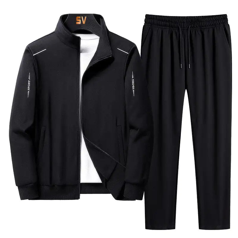 A set of sportswear from a coat and trousers with a zipper