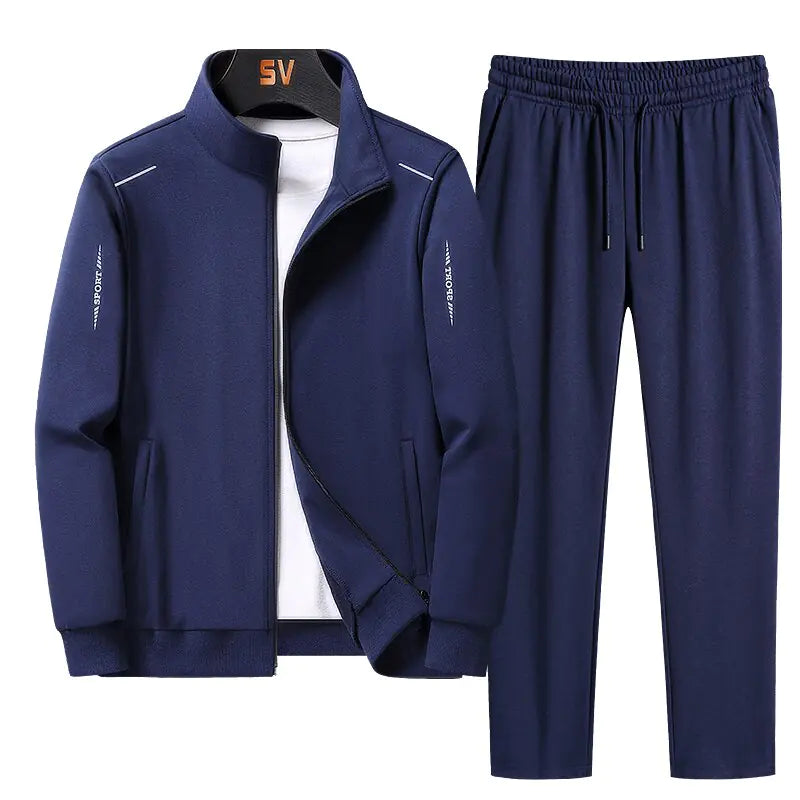 A set of sportswear from a coat and trousers with a zipper