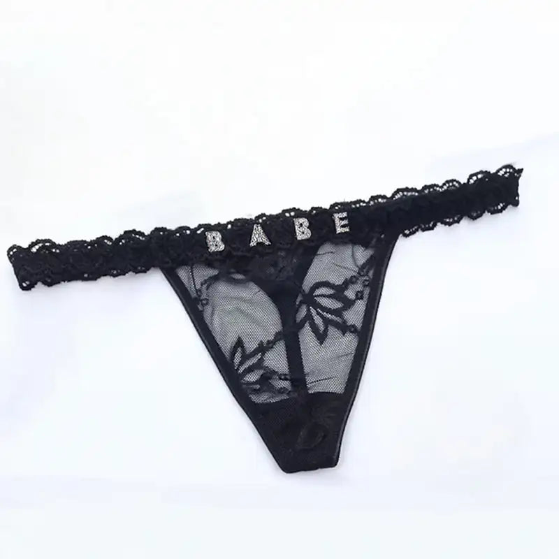Lace thongs with an individual name, Personalized Thongs for Underwear, Valentine's Day Gift