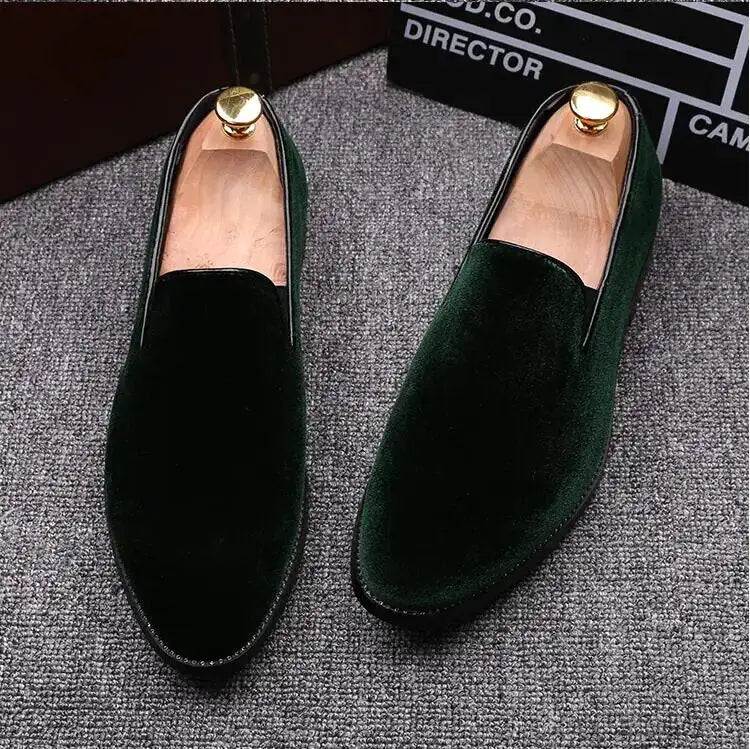 Men's Suede Loafers with Red Soles