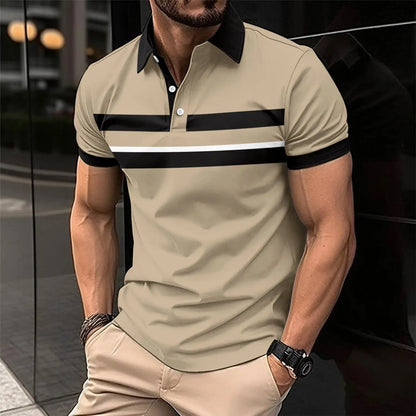 Men's Casual Polo with Stand-up Collar