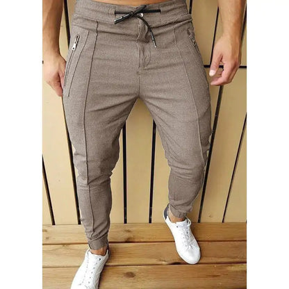 Drawstring pants in solid color