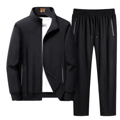 A set of sportswear from a coat and trousers with a zipper