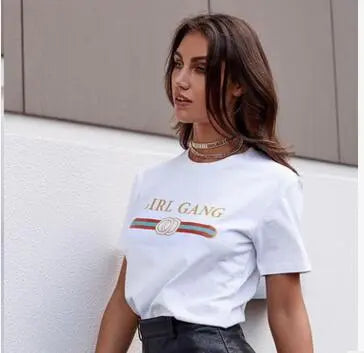 Step into style with our chic and versatile White fashion T-shirt