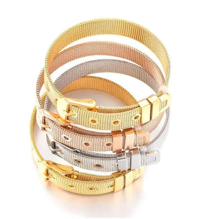 Stainless Steel Slider Bracelet - Rose Gold