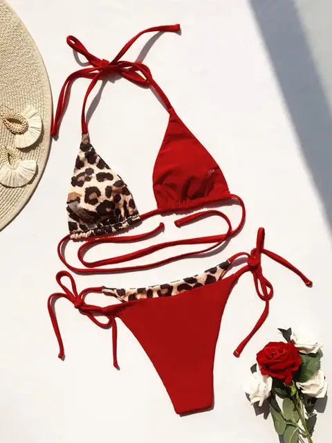 Sexy Leopard 2 Piece Bikini Set
