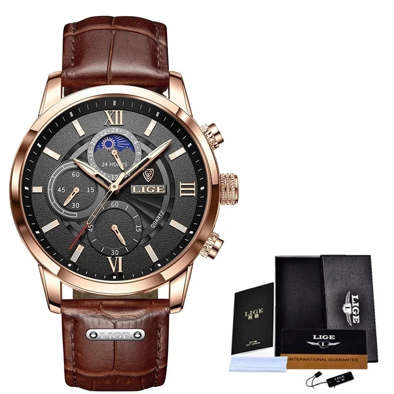 Luxury Leather Men's Quartz Watch