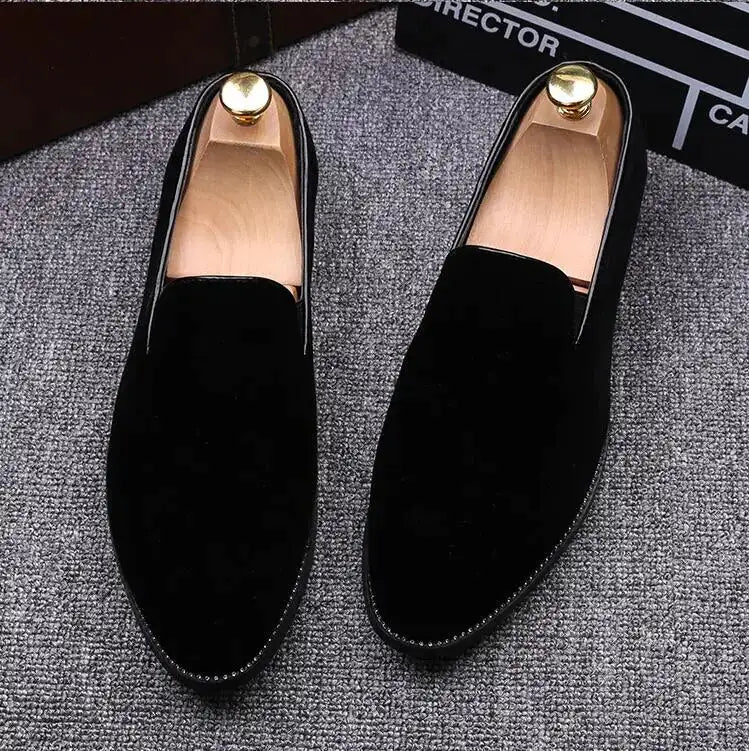 Men's Suede Loafers with Red Soles