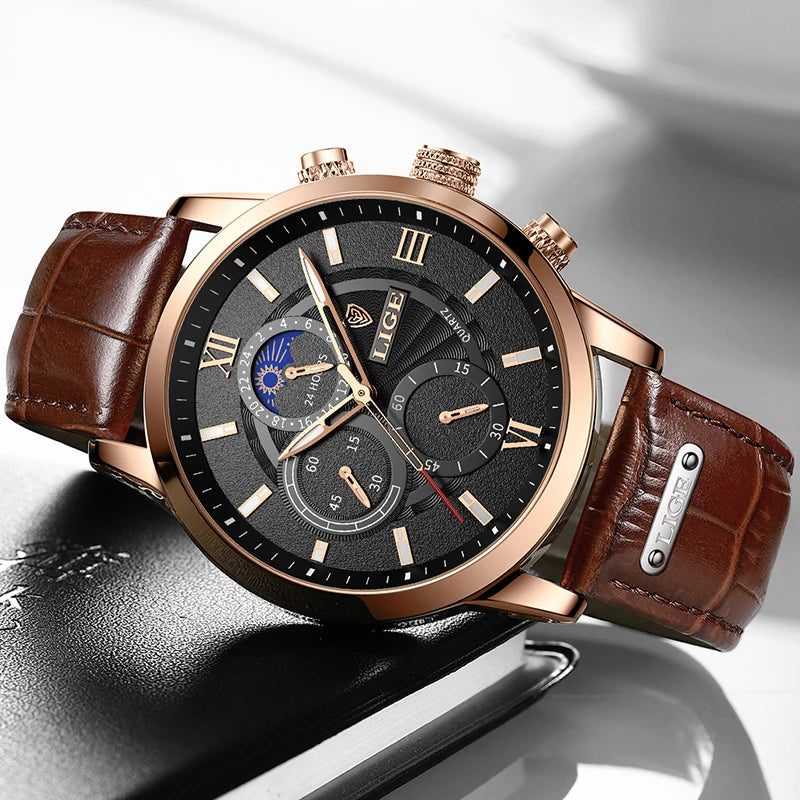 Luxury Leather Men's Quartz Watch