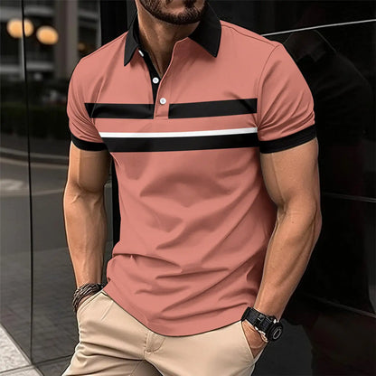 Men's Casual Polo with Stand-up Collar