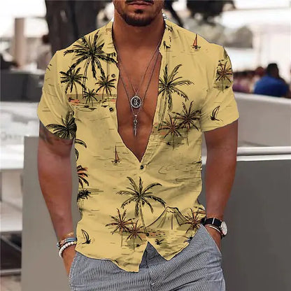 Summer Hawaiian Shirts with Floral Pattern for Men