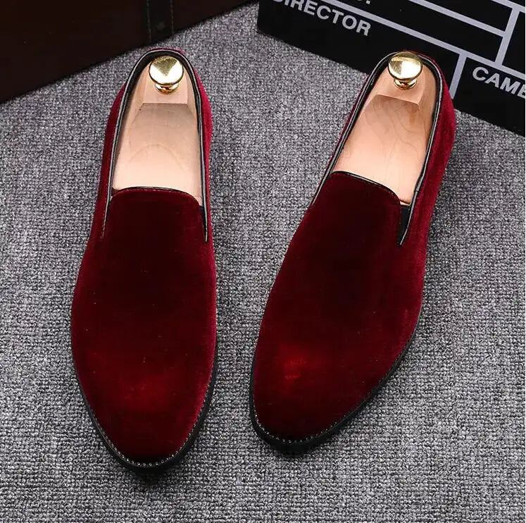 Men's Suede Loafers with Red Soles