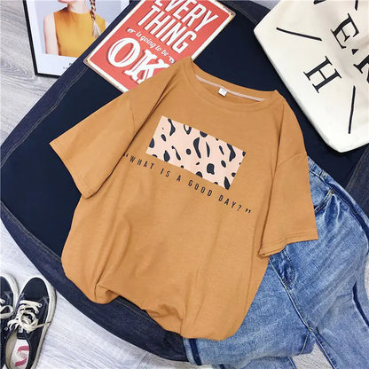 Women's Leopard Print T-shirts Hirsionsan