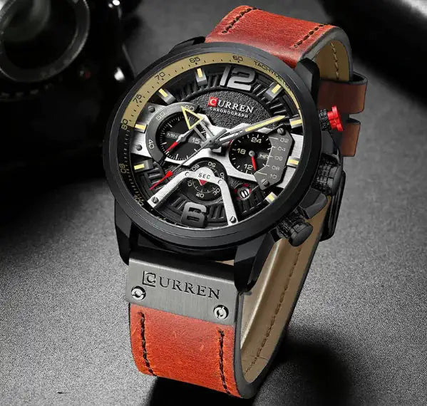 Leather Watch by Curren Chono