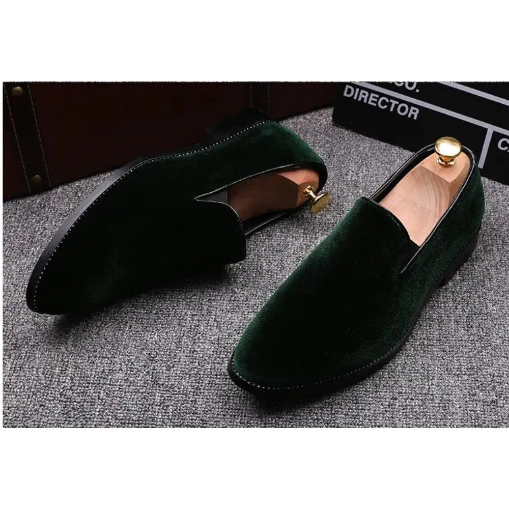 Men's Suede Loafers with Red Soles