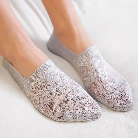Floral Lace Ankle Socks for Summer