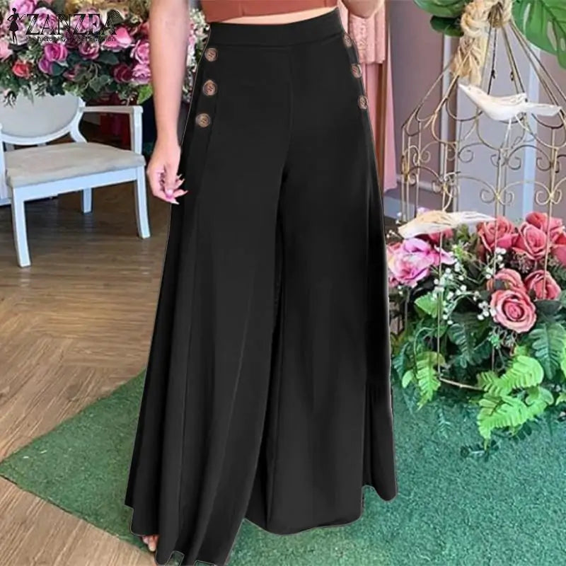 High waist and wide leg pants