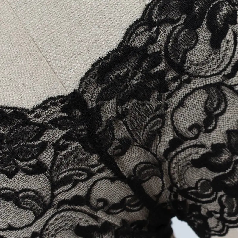 Indulge in Elegance with Black White Lace Floral Flower Underwear