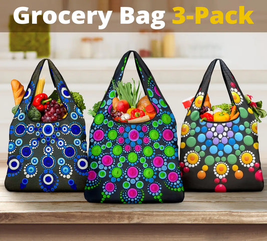 3 Mandala Grocery Bags