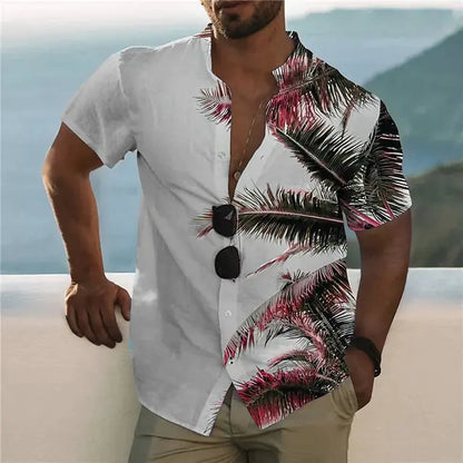 Summer Hawaiian Shirts with Floral Pattern for Men
