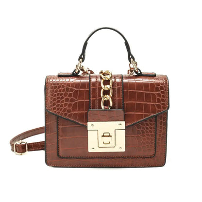 Women's bag with a top handle on a chain