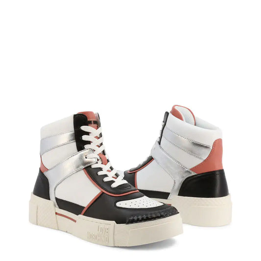 Silver high-top sneakers