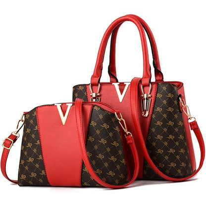 Two-piece women's leather bag set