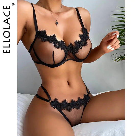 Ellolace Sensual Lingerie, Transparent Lace Exotic Costumes