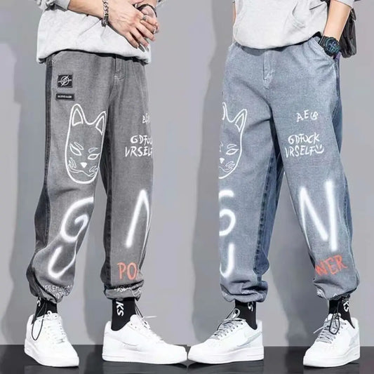 Men's jeans in Korean hip hop style