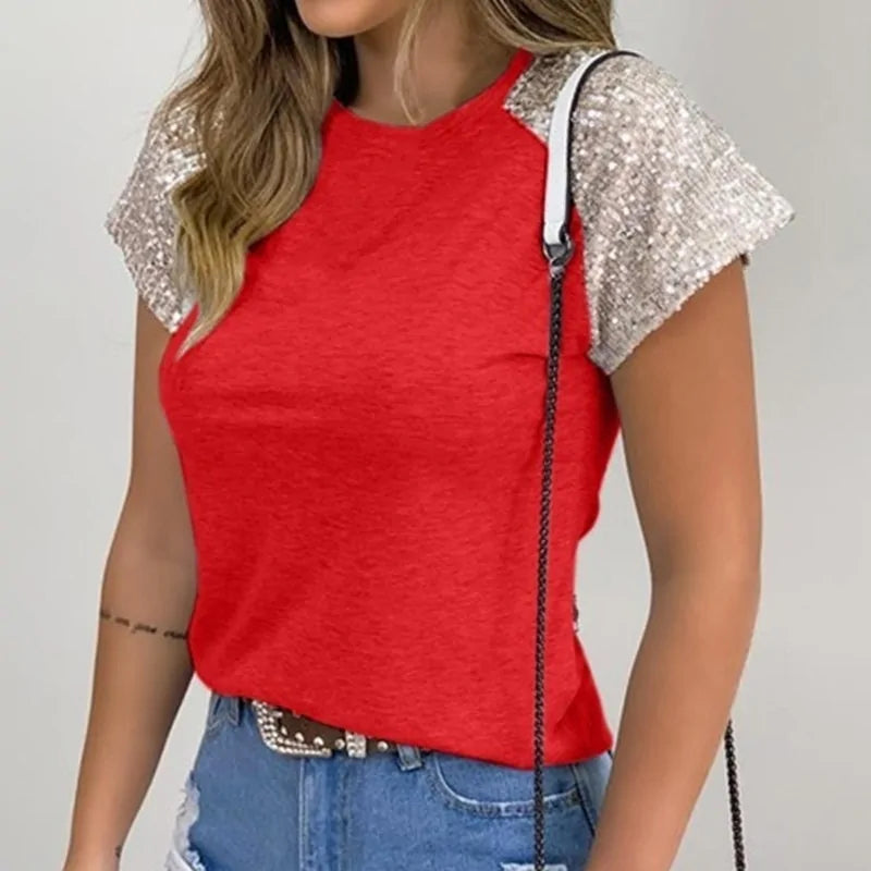 Elevate your summer wardrobe with our Fashion Women's Short Sleeve Slim Blouse